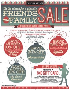 Friends and Family Sale at Gardner Village